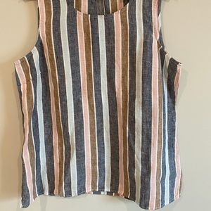 Vertical striped Ellen Tracey Linen Top